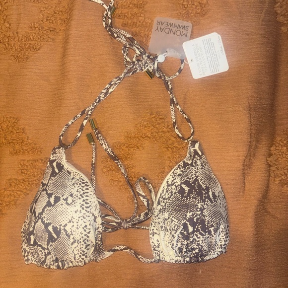 Monday Swimwear, 3 piece set, mediums, snakeskin - Picture 2 of 11
